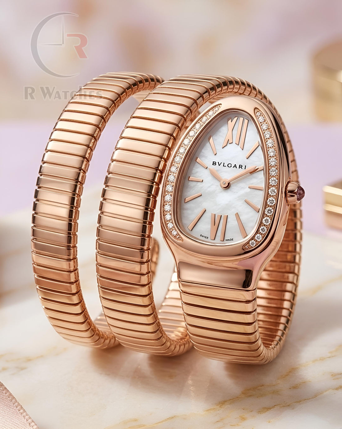 (OS)⭐ Bvlgari Girls Heavy Rose Gold White