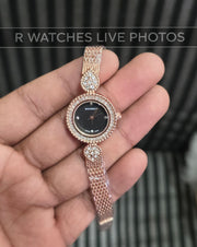 (OS)⭐ Boucheron Girls Rose Gold Black Dial
