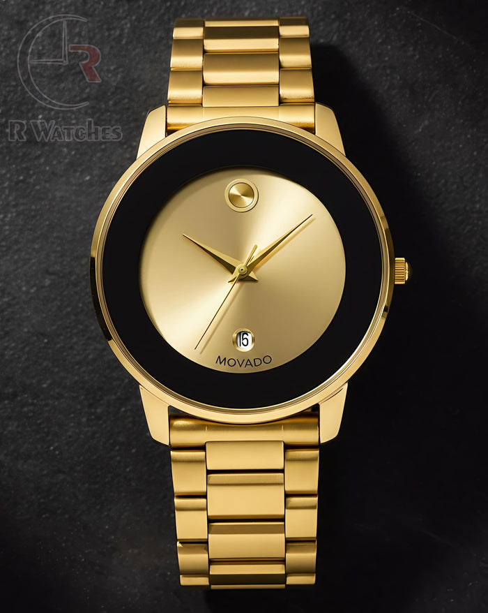 (SS) Movado Gold Black Dial