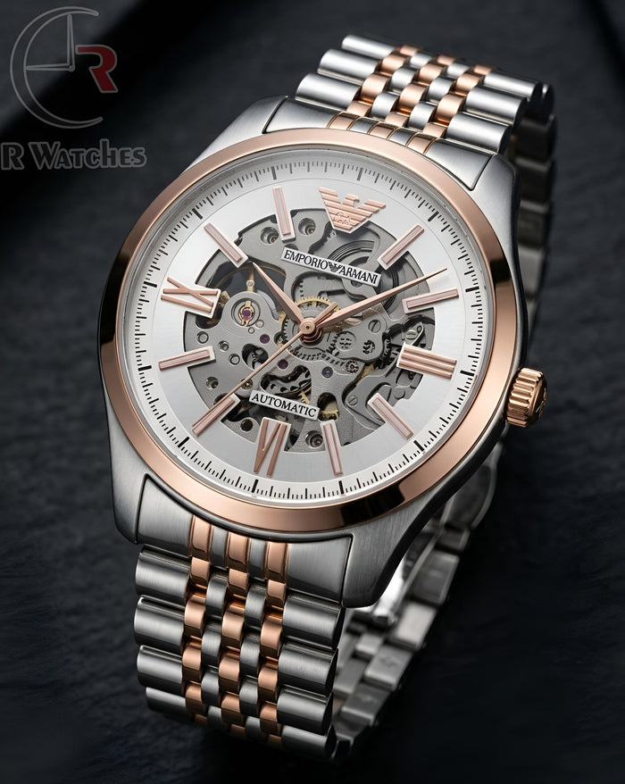 (OS) Armani Automatic Rose Gold White