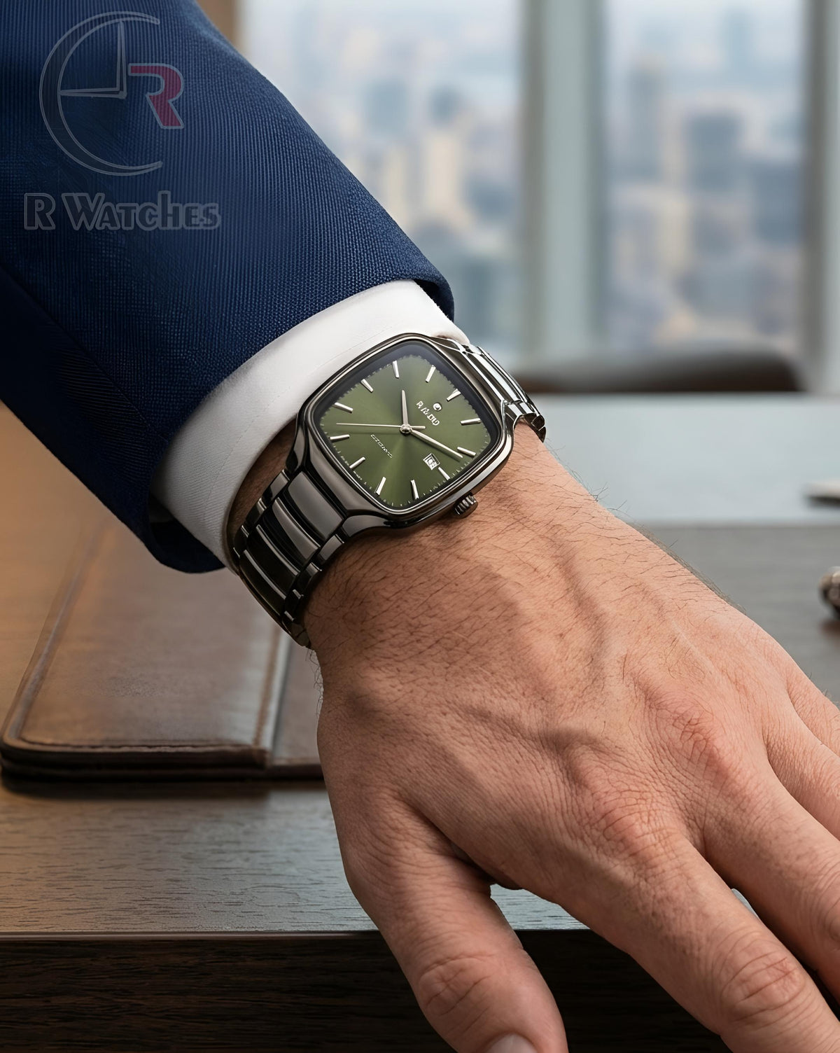 (OS)⭐ Rado Black Green Dial