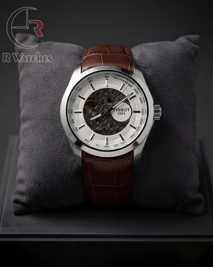 (OS2) Tissot Automatic Leather Silver Brown