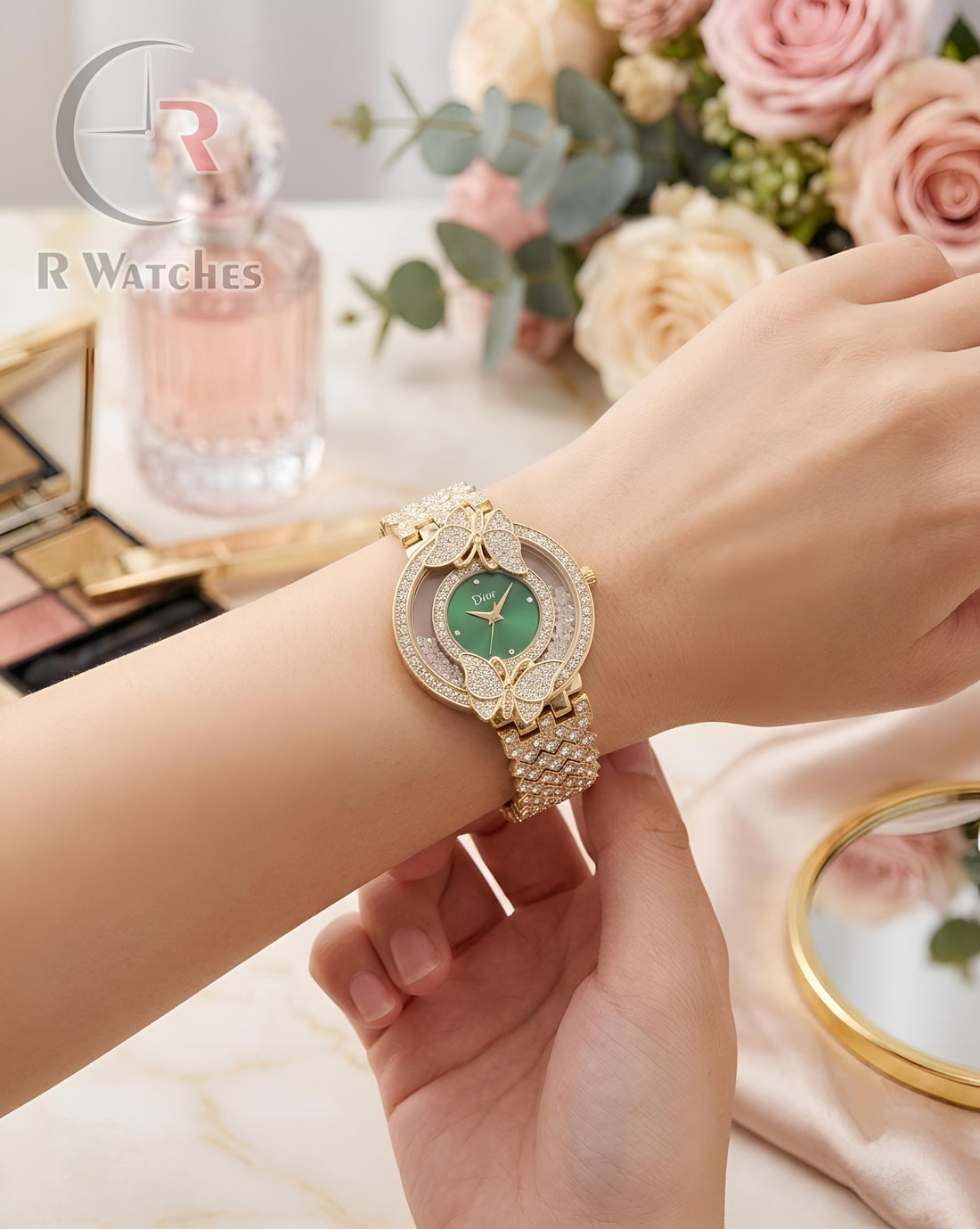 (OS) Dior Girls Diamond Green Gold