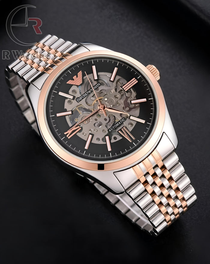 (OS) Armani Automatic Rose Gold Black