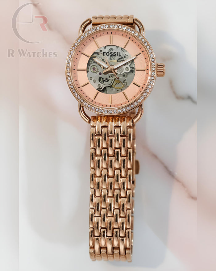 (OS) Fossil Automatic Rose Gold Pink