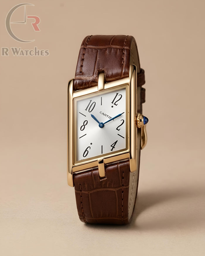 (OS2) Cartier Leather Gold Brown