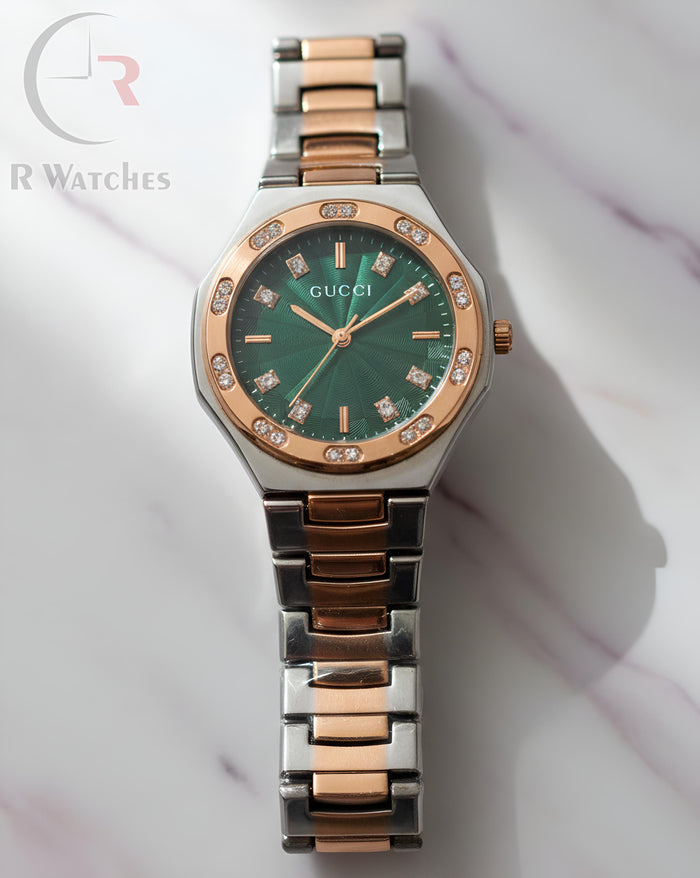 (OS) Gucci girls dual tone green