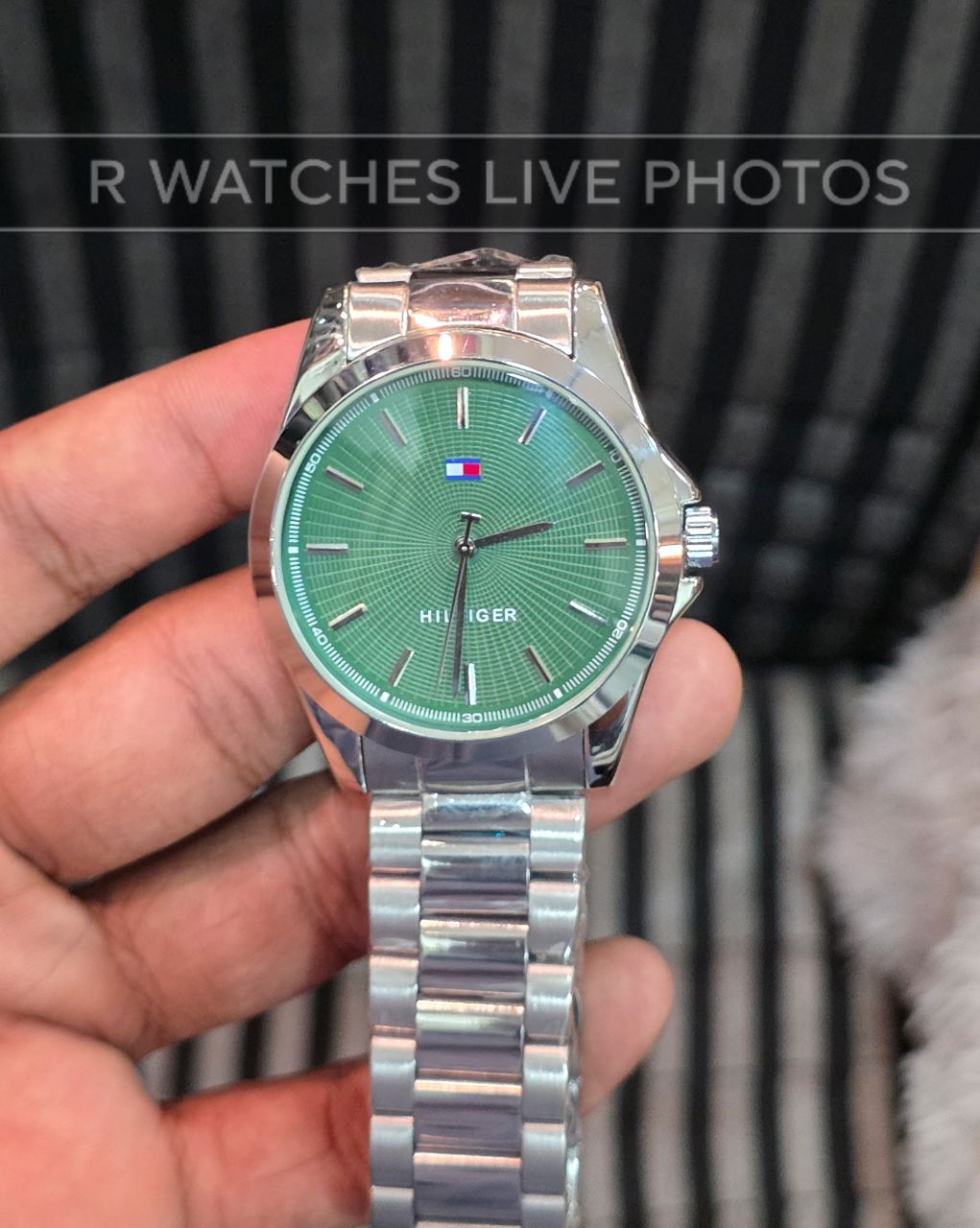 (OS)⭐ Tommy Hilfiger Silver Green Dial