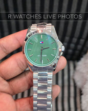 (OS)⭐ Tommy Hilfiger Silver Green Dial