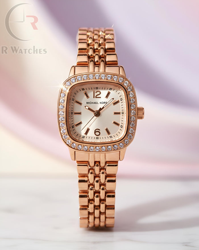 (SS) MK Girls Rose gold white diamond