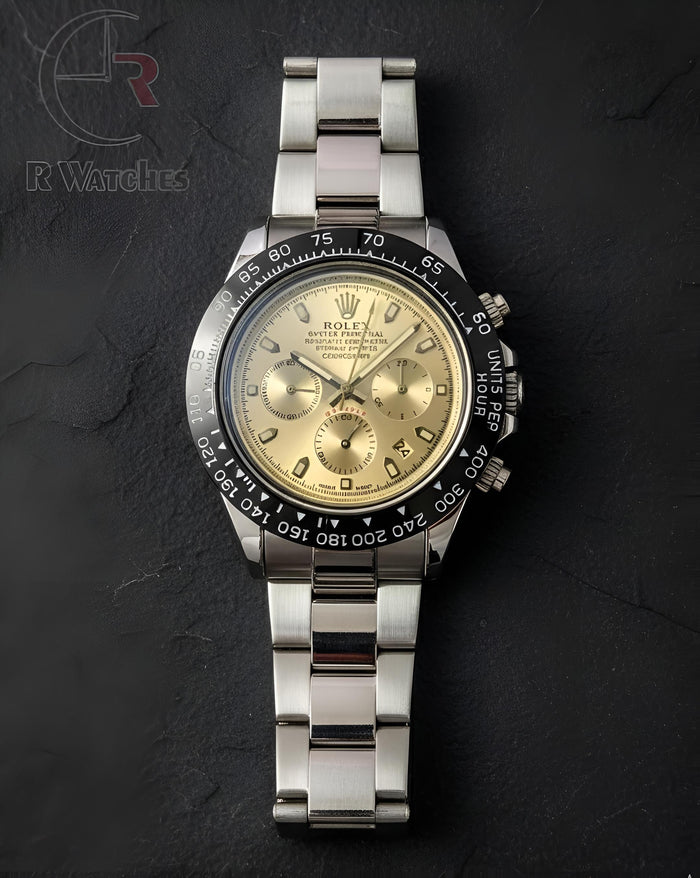 (OS)⭐ Rolex Daytona silver black ring