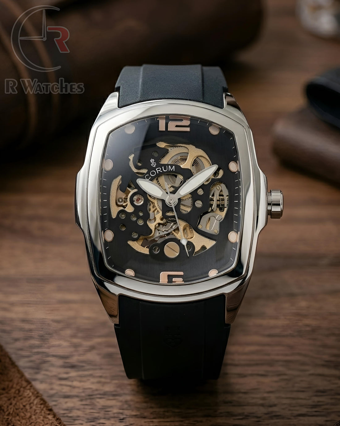 (SS) Corum automatic silicon silver Black