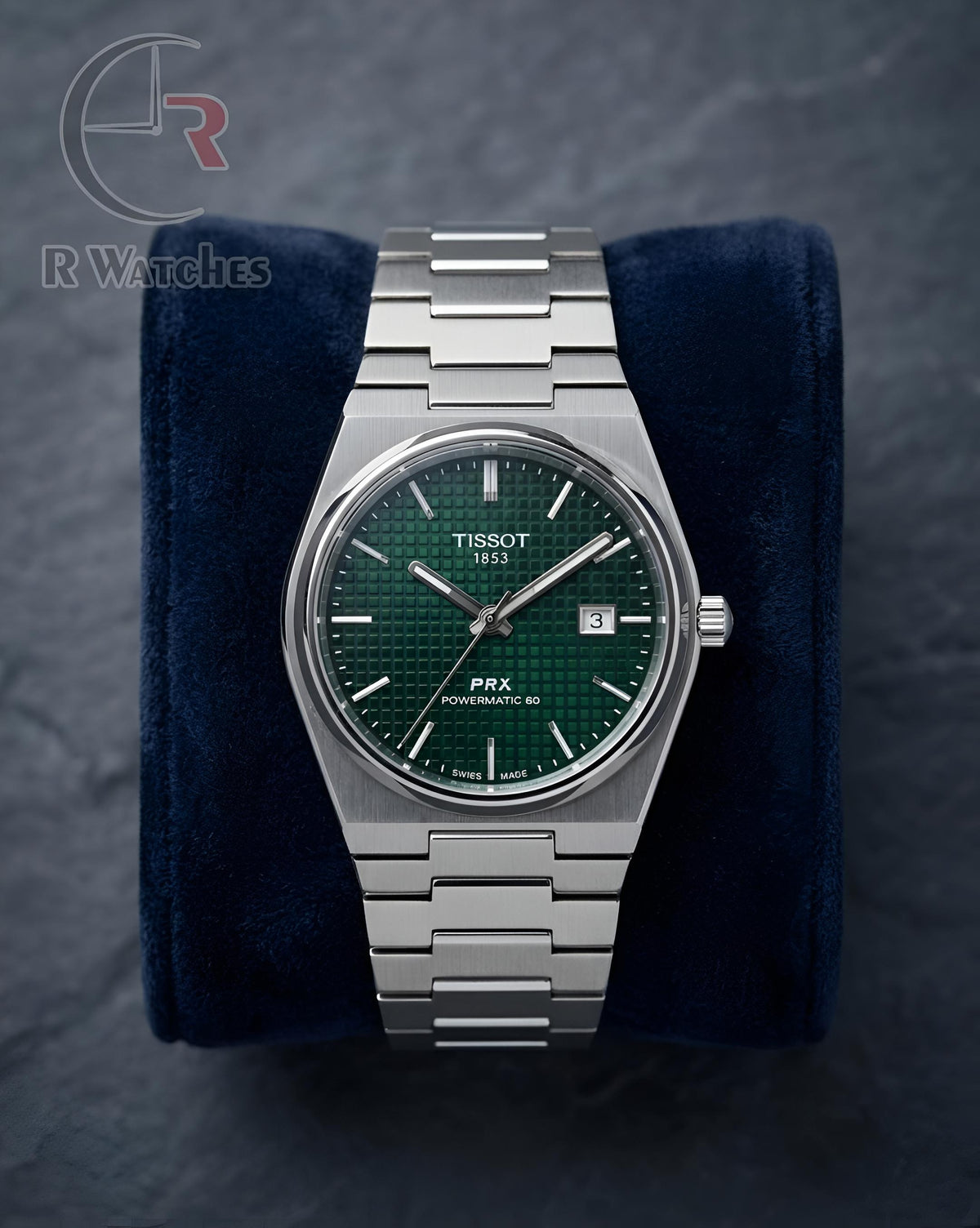 (OS4)⭐ Tissot powermatic silver green