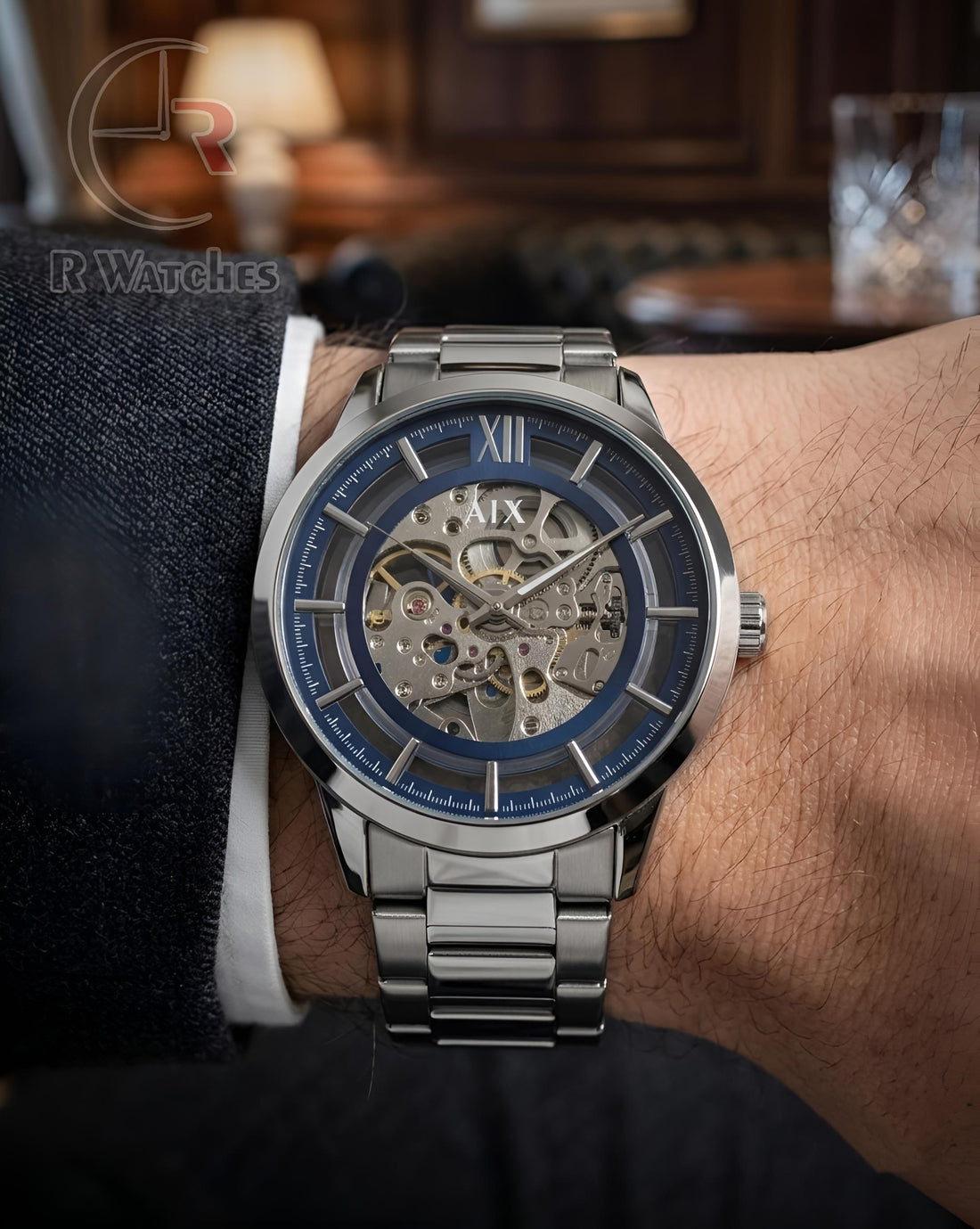 (OS) AX Automatic Nevy Blue Silver