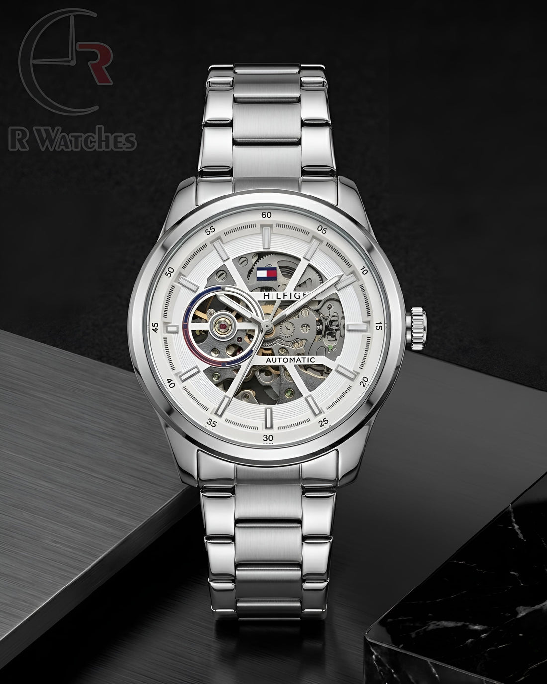 (OS3) Tommy Hilfiger Automatic silver white