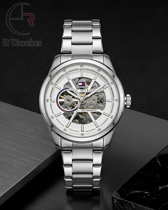 (OS3) Tommy Hilfiger Automatic silver white