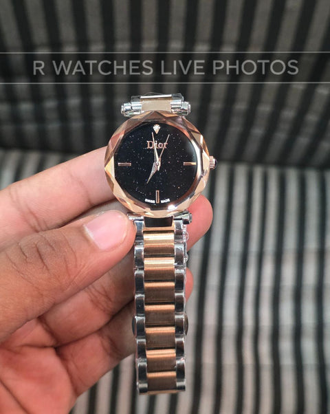 (OS)⭐ Dior Girls Rose Gold Black Dial