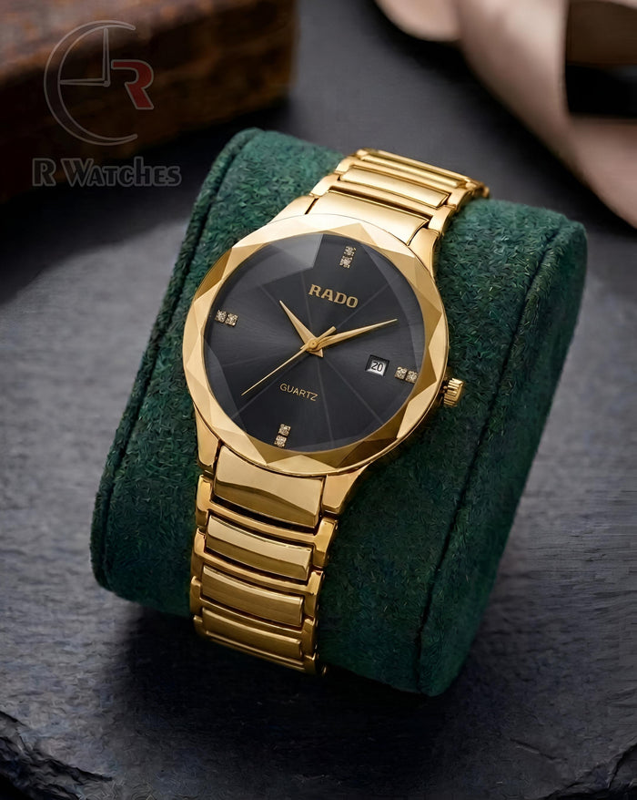 (SS) Rado Diamond Cutt Gold Black