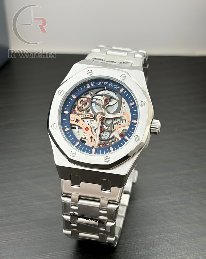 (OS)⭐ AP Machinery Silver Blue Dial
