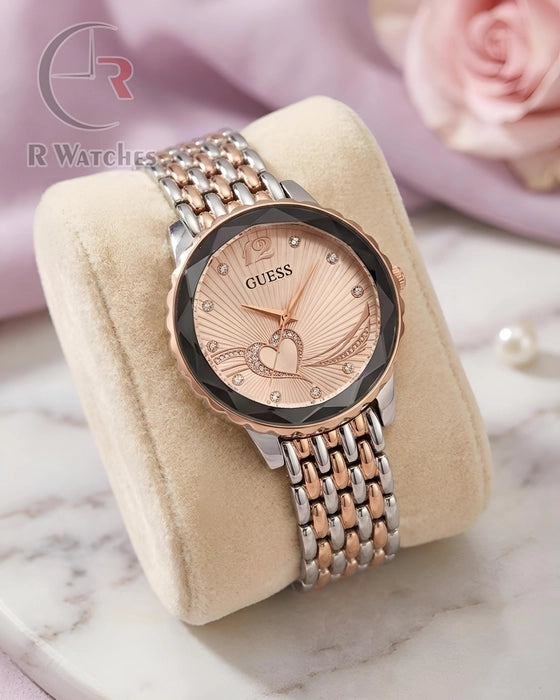 (OS) Guess Girls Diamond Cutt Rose Gold Pink