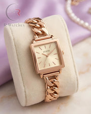 (OS) Guess Girls Rose Gold Off White