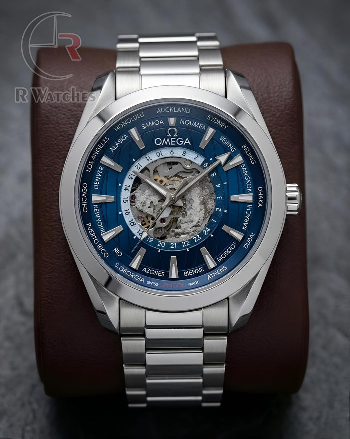 (OS3) Omega Automatic Nevy Blue Silver