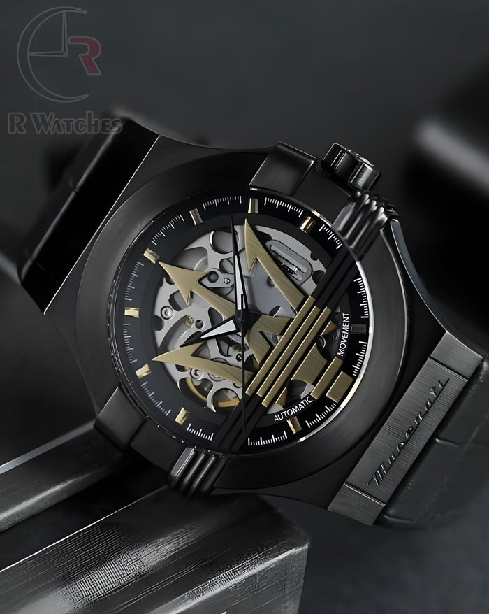 (SS) Maserati Automatic Silicon Gold silicon Black