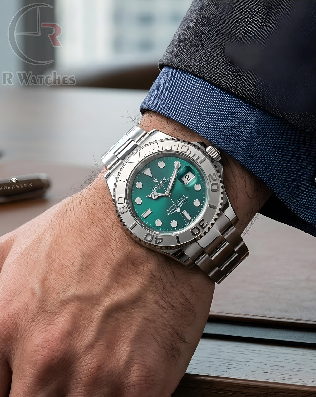 (SS) Rolex Oyster silver green