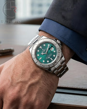(SS) Rolex Oyster silver green