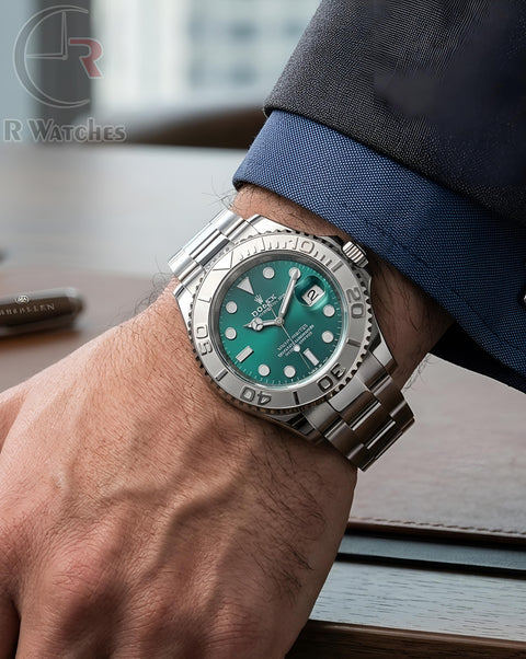 (SS) Rolex Oyster silver green