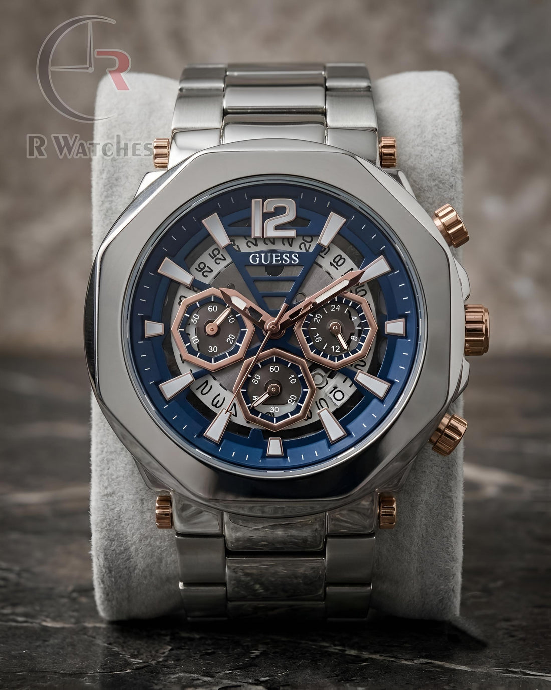(SS) Guess Blue Silver