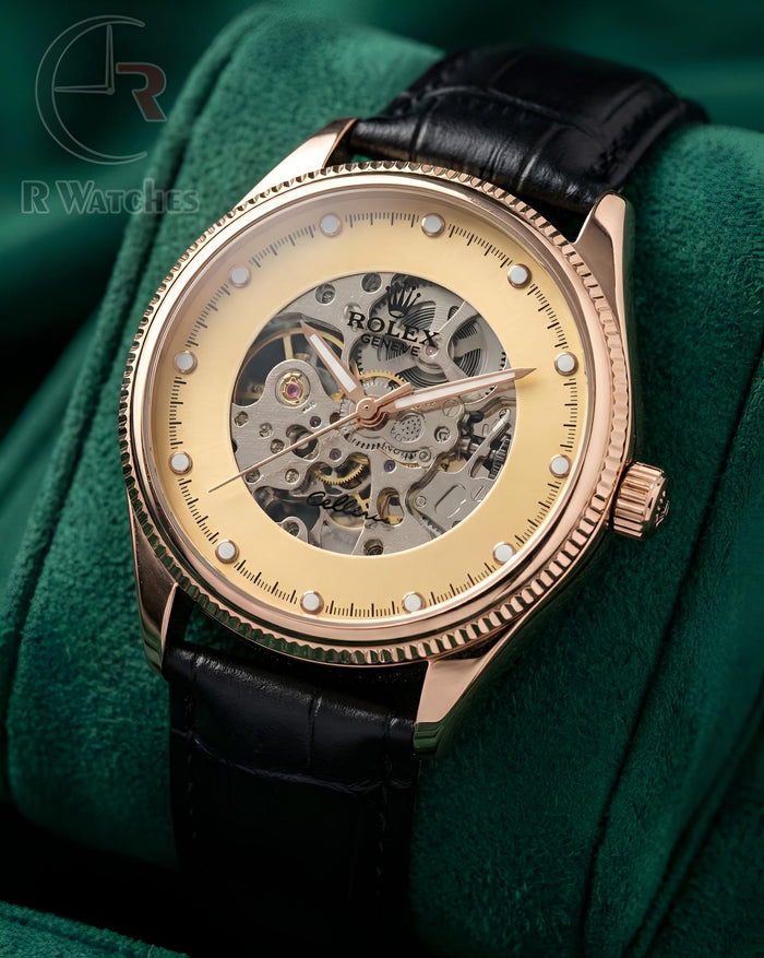 (OS) Rolex automatic leather gold