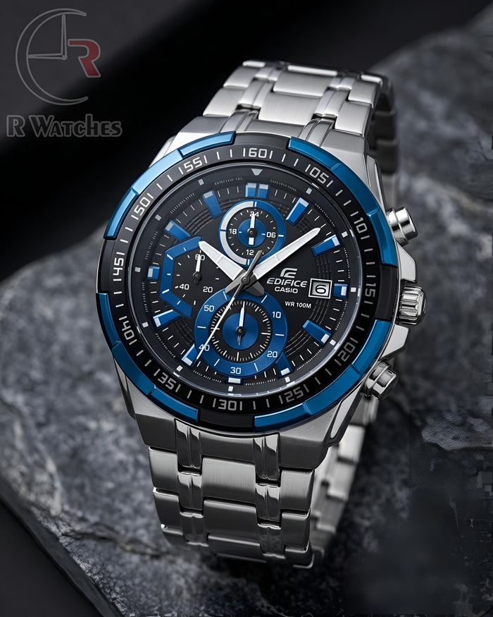 (OS13)⭐ Casio Edifice silver blue