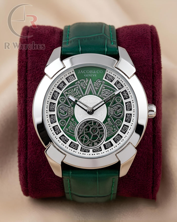(OS) Jacob & Co Leather Silver Green