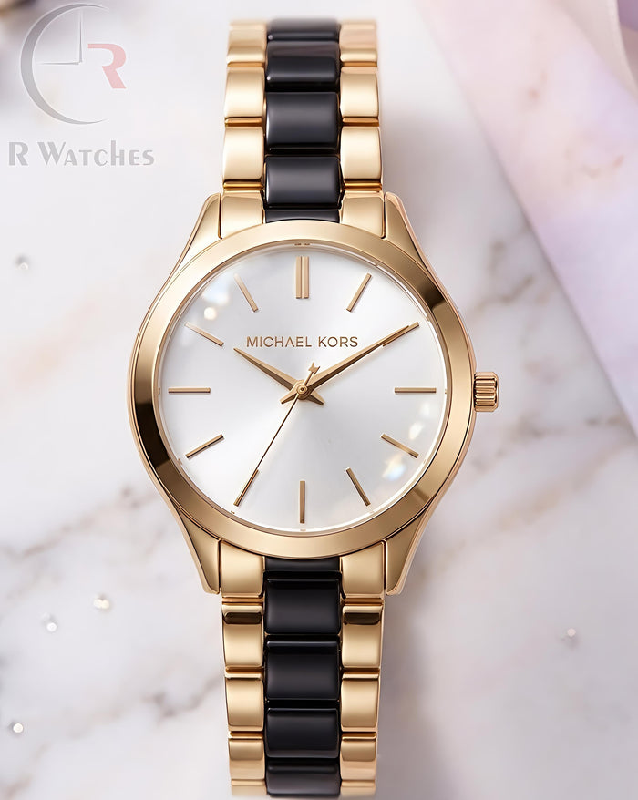 (OS) MK girls dual tone white