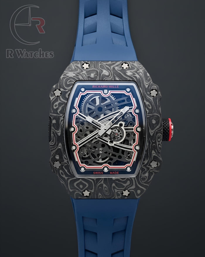 (OS)⭐ RM Silicon Nevy Blue Black Red Dial