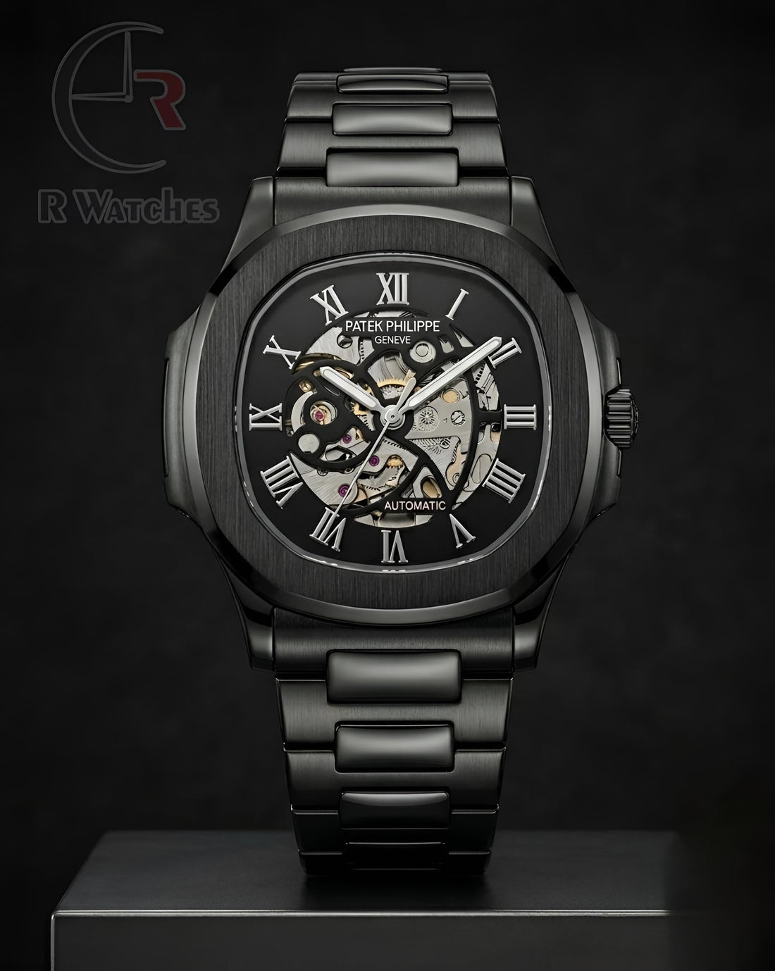 (OS2) Patek Philippe Automatic Full Black Silver