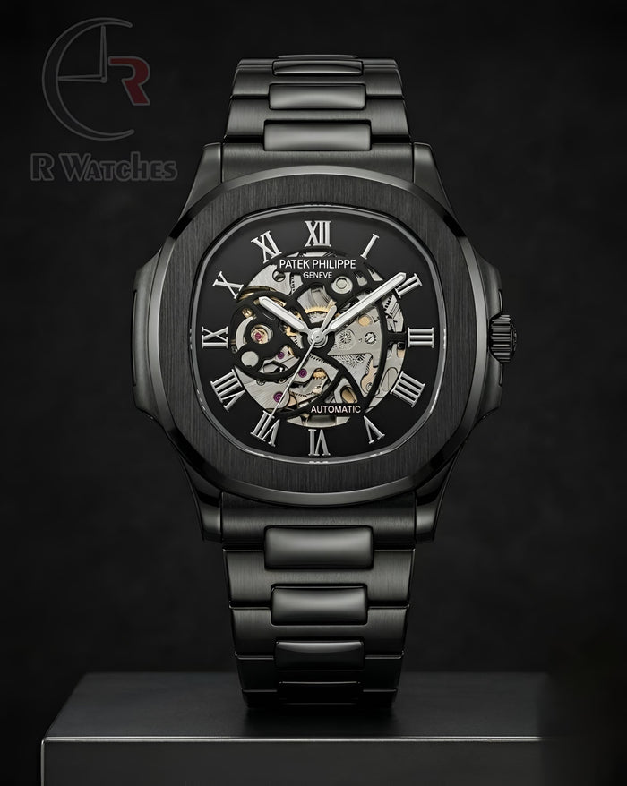 (OS2) Patek Philippe Automatic Full Black Silver
