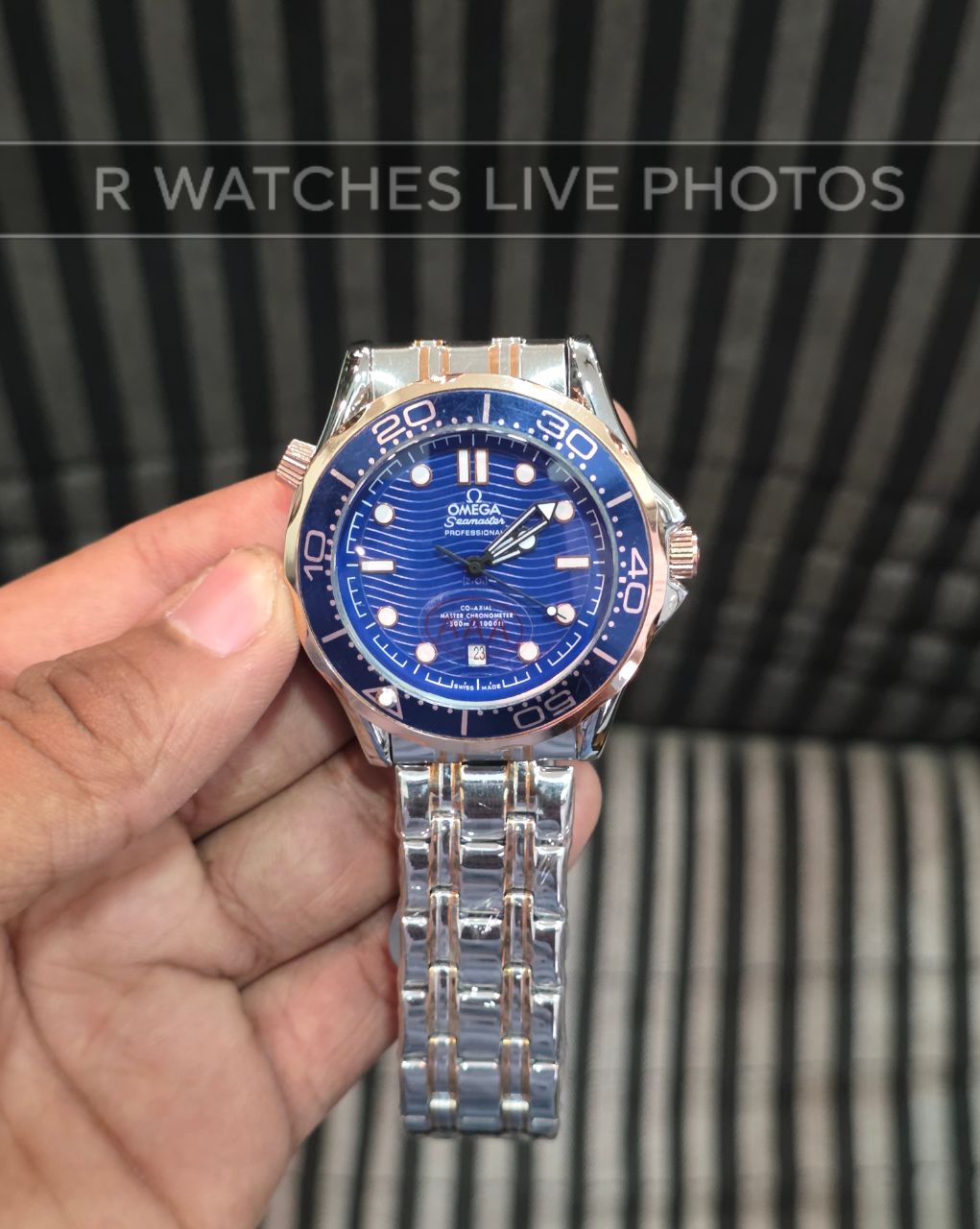 (OS2)⭐ Omega automatic dual tone blue