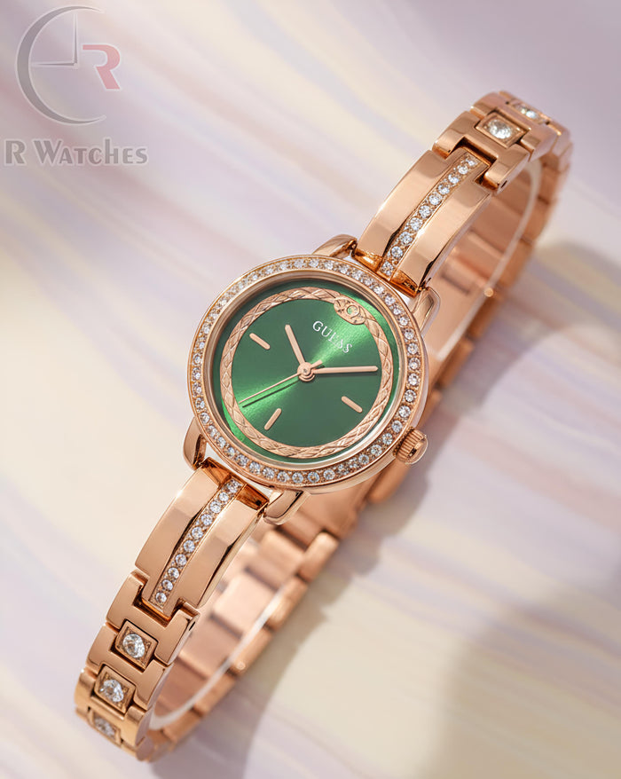 (OS) Guess girls rose gold green