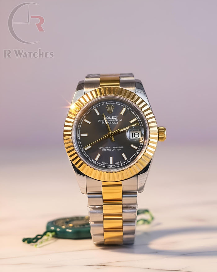 (OS) Rolex girls dual tone Black