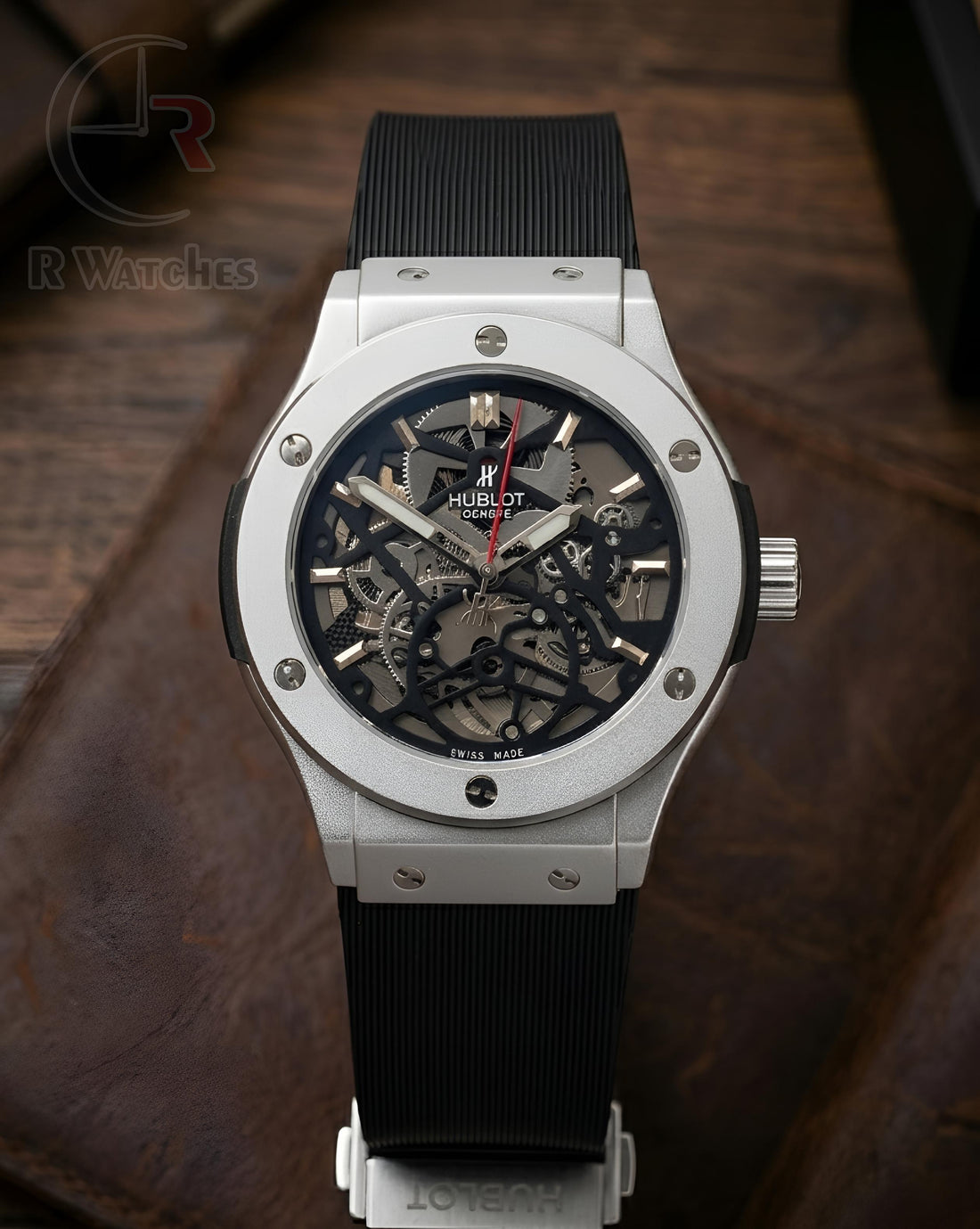 (OS2) Hublot Automatic Silicon Silver Black