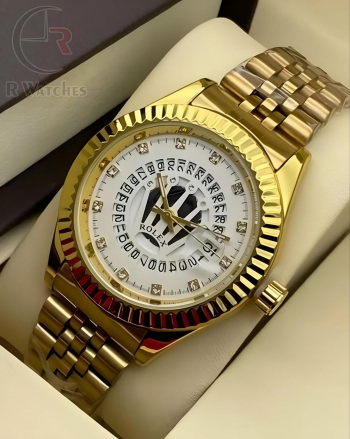 (SS) Rolex Crown Gold White