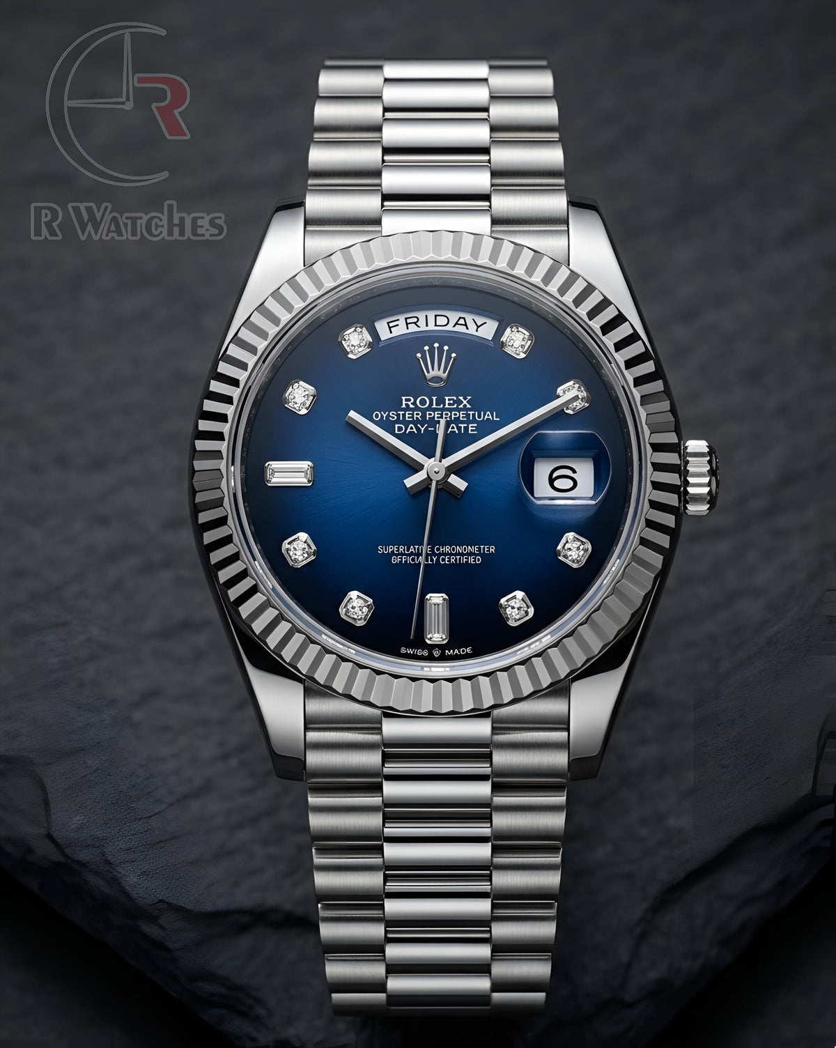 (OS)⭐ Rolex Silver Nevy Blue Dial