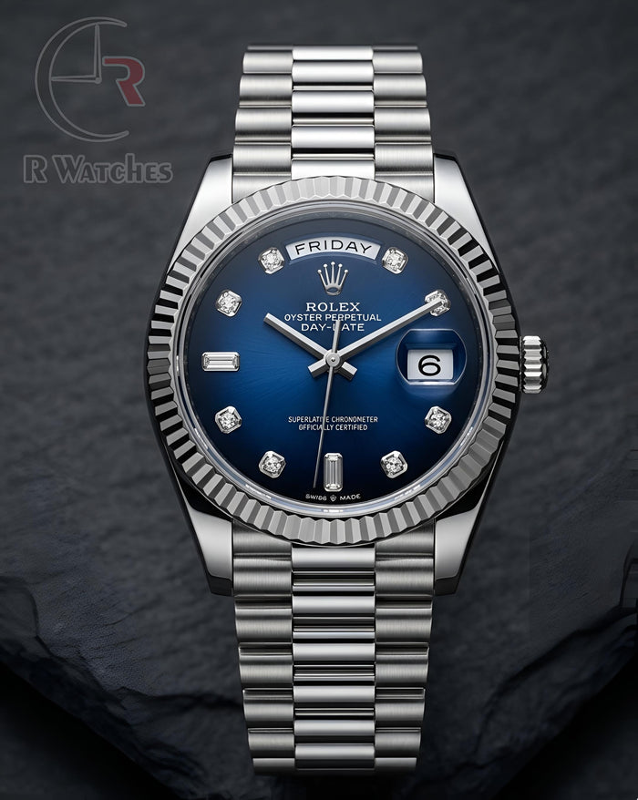 (OS)⭐ Rolex Silver Nevy Blue Dial