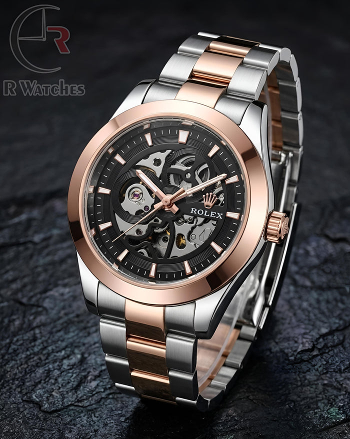 (OS) Rolex Automatic Rose Gold Black