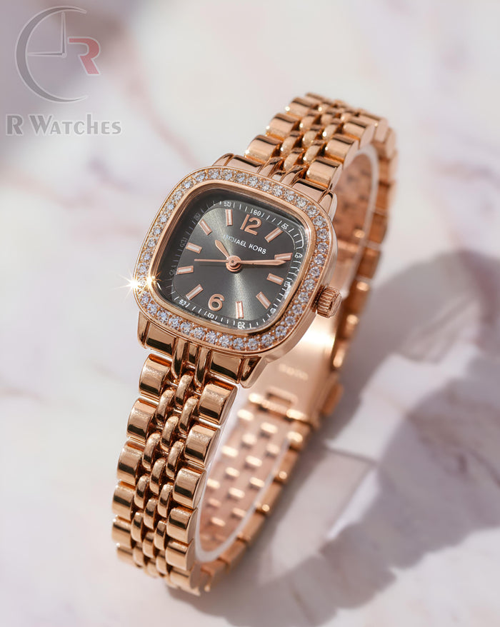 (SS) MK girls rose gold black dimond