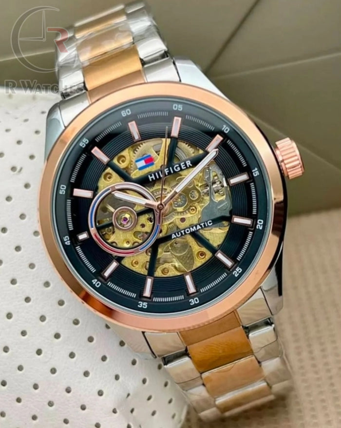 (OS4) Tommy Hilfiger automatic metal dual tone rose gold