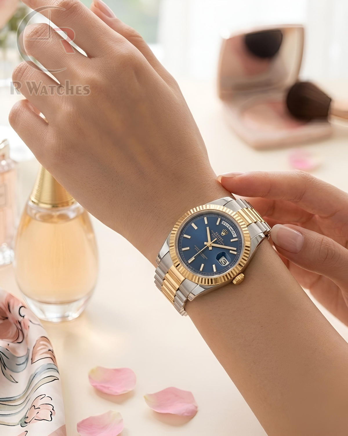 (OS)⭐ Rolex Girls Dual Tone Blue Dial