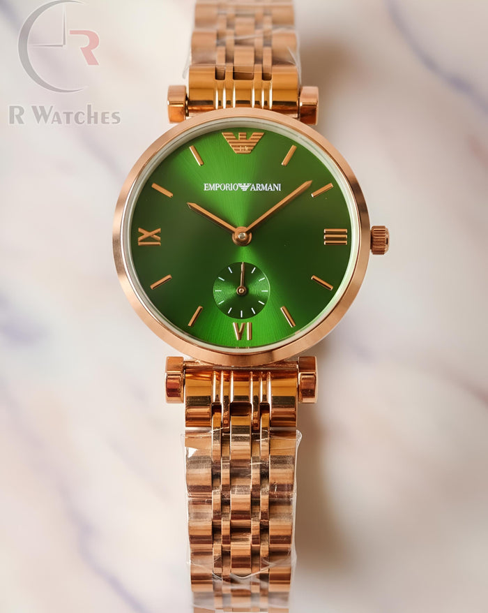 (OS) Emporio Armani Rose Gold green